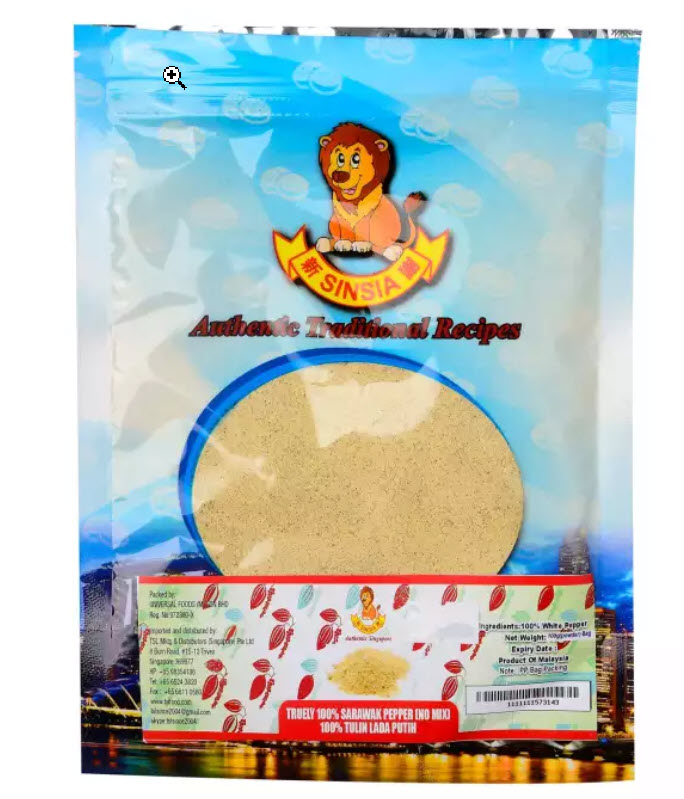 Sarawak White Pepper Powder 100g PP Bag